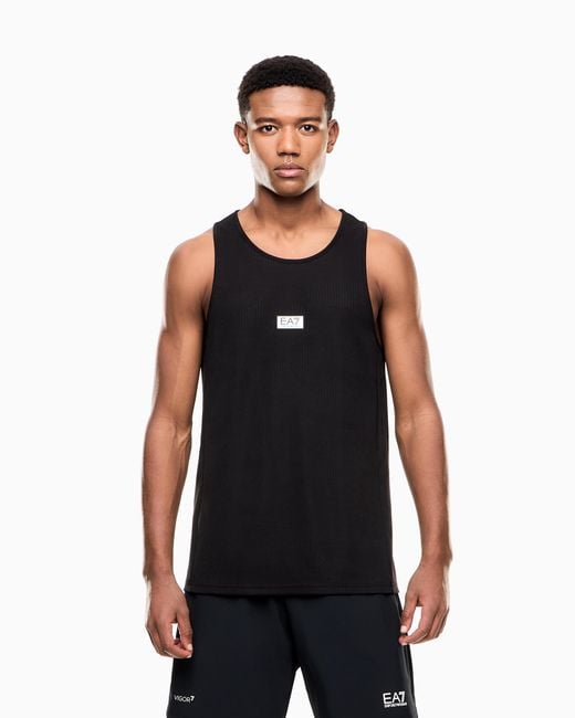 EA7 Black Dynamic Athlete Tank Top for men