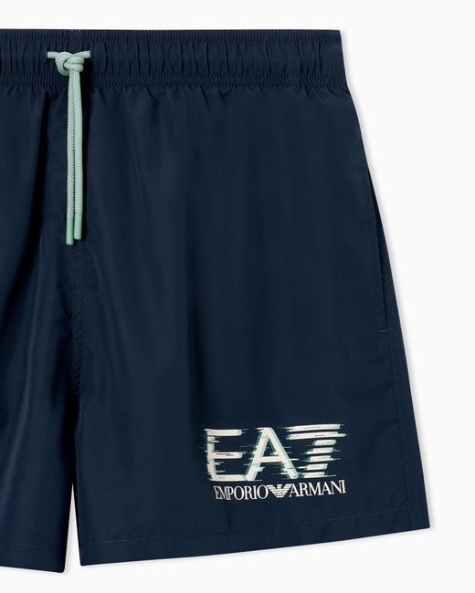 EA7 Blue Visibility Swim Trunks for men