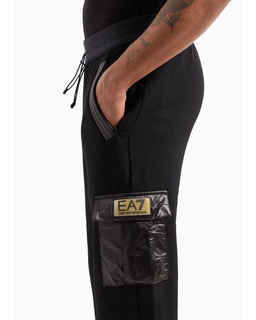 EA7 Black Gold Label Technical-fabric Cargo Trousers for men