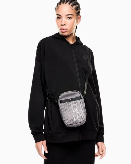 EA7 Black Technical Fabric Belt Bag