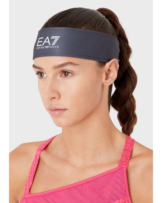 EA7 Tennis Pro Cotton-blend Headband in Blue | Lyst