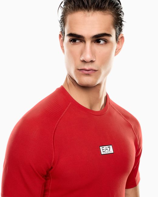 EA7 Red Dynamic Athlete T-Shirt for men