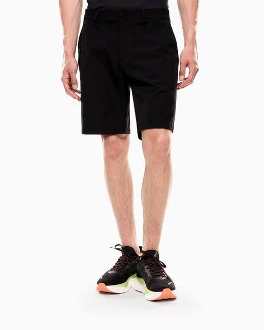 EA7 Black Slim Fit Bermuda Shorts for men