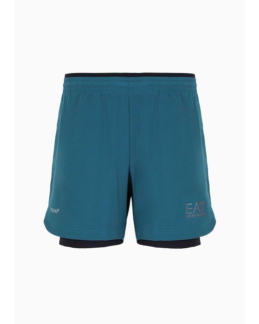 EA7 Blue Dynamic Athlete Shorts In Vigor7 Technical Fabric for men