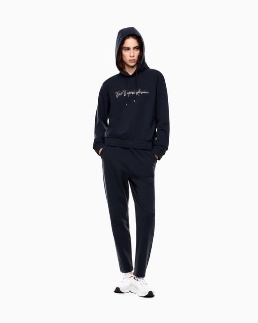 EA7 Blue Stretch Cotton-Blend Tracksuit