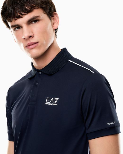 EA7 Blue Tennis Pro Polo Shirt for men