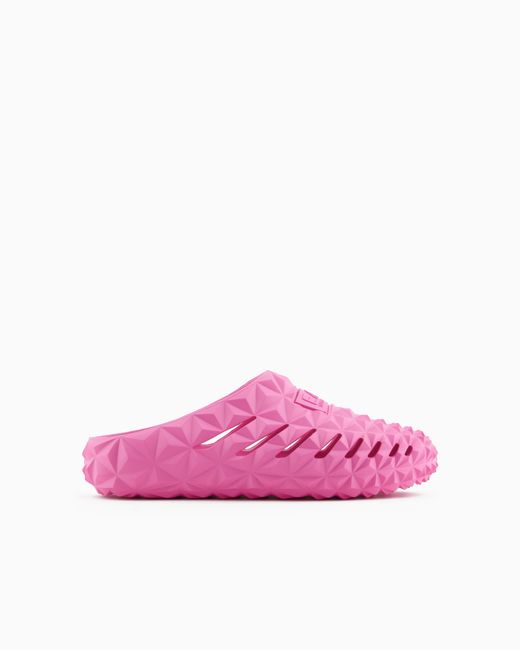 Slider Con Motivo Geometrico Tridimensionale di EA7 in Pink da Uomo