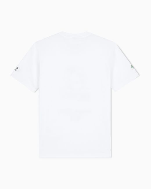 EA7 White Internazionali Bnl D'Italia Cotton Crew-Neck T-Shirt for men