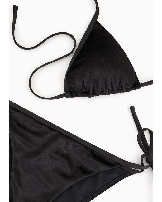 EA7 Black Triangel-bikini Aus Samt