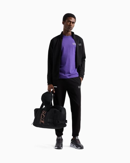 EA7 Purple Dynamic Athlete T-Shirt for men