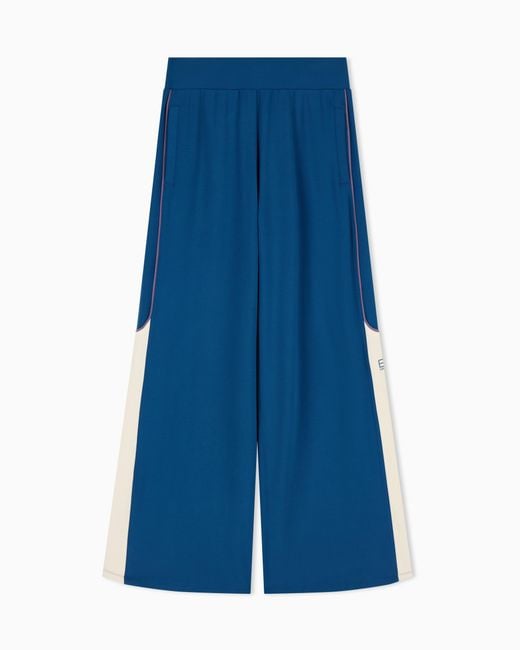 EA7 Blue Oversized Jersey Trousers Sporting Club