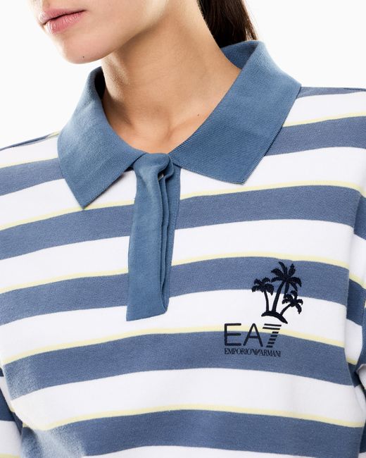 EA7 Blue Jersey Polo Shirt