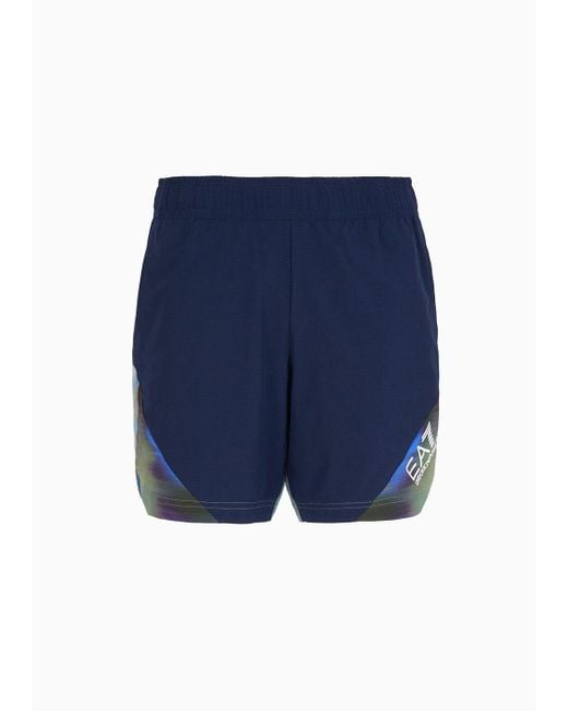 Shorts Tennis Pro In Tessuto Tecnico Ventus7 di EA7 in Blue da Uomo