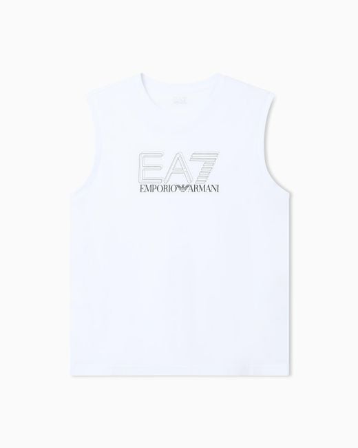 EA7 White Visibility Tank Top for men