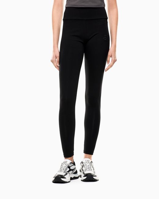 EA7 Black Stretch Jersey Leggings