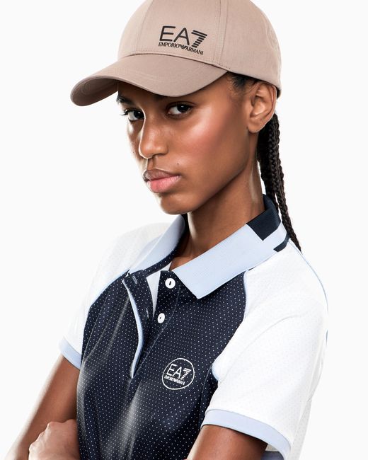 EA7 Natural Baseballcap Baumwolle Verstellbarem Verschluss Caps U