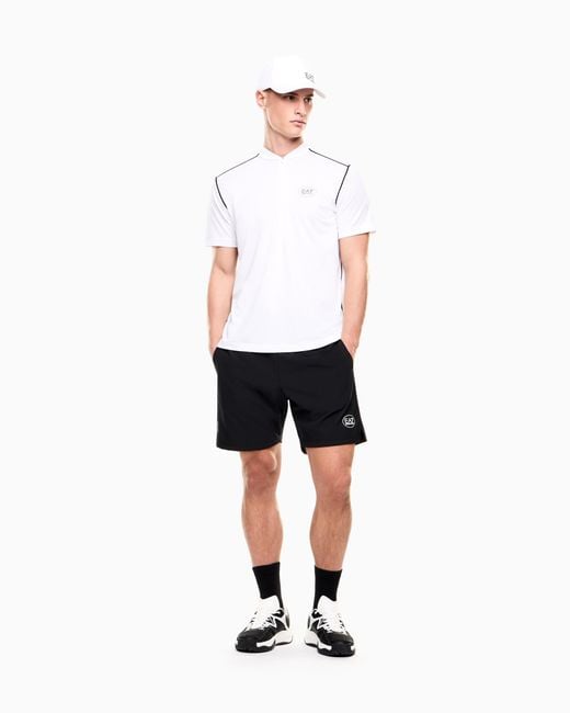 EA7 Black Tennis Pro Shorts for men