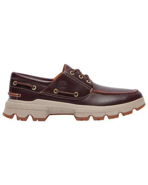 timberland 3 eye classic lug boat shoe brown leather