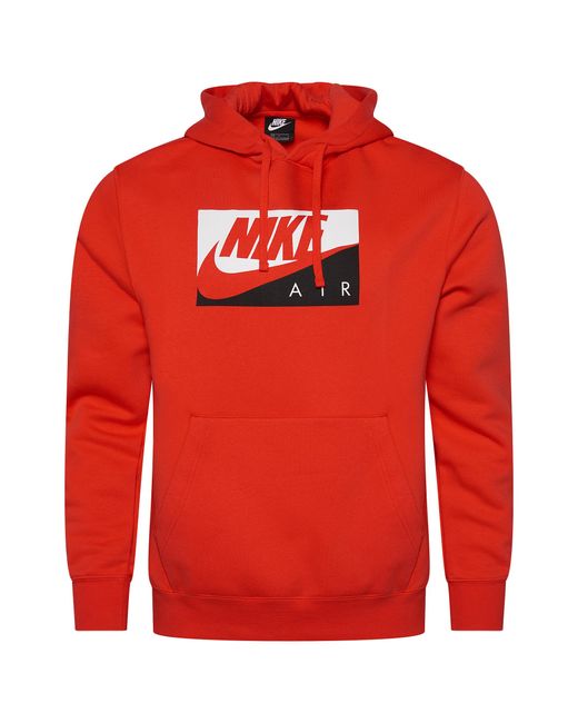 Nike Cotton Boxed Air Hoodie in Red for Men | Lyst