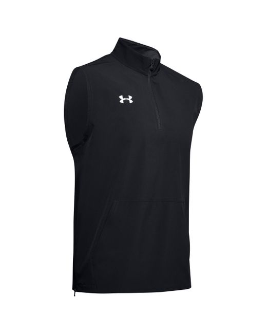 Under Armour Synthetic Team Motivate Woven Sleeveless 1/4 Zip in Black