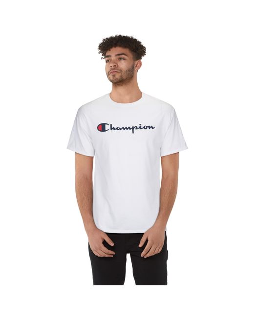 Champion Logo T-shirt in White for Men - Save 83% - Lyst