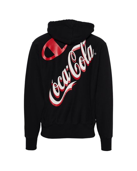 Champion Cotton Coca-cola Hoodie in Black/White/Red (Black ...