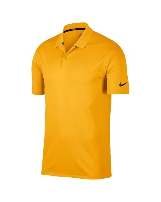 Nike Synthetic Dri-fit Victory Solid Golf Polo Shirt in University Gold ...