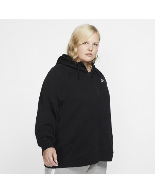 Nike Plus Size Essential Fleece Hoodie Full-zip in Black - Lyst