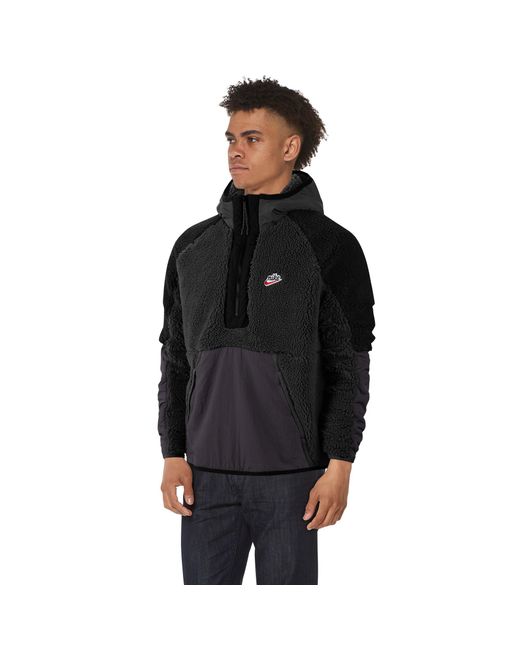 Nike Fleece Heritage Essentials Half Zip Sherpa Jacket in Black for Men |  Lyst