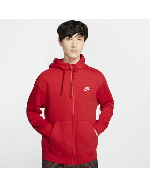 nike full zip hoodie red