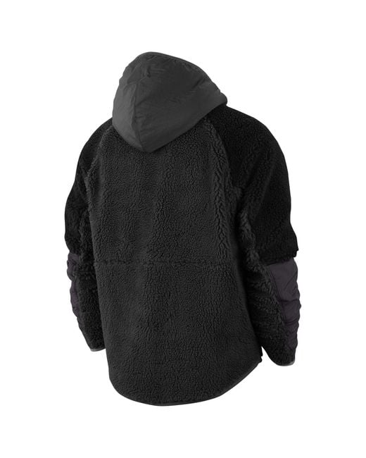 Nike Fleece Heritage Essentials Half Zip Sherpa Jacket in Black for Men - Lyst