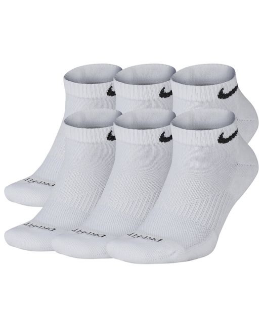 Nike 6 Pack Dri-fit Plus Low Cut Socks in White/Black (White) for Men - Lyst