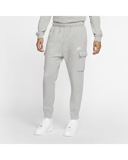 Nike Fleece Cargo Club Pants in Gray for Men - Save 20% - Lyst
