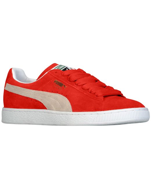 PUMA Suede Classic Basketball Shoes in Red for Men - Lyst