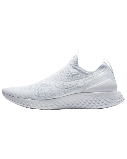 Nike Rubber Epic Phantom React Flyknit Running Shoes in White/White ...