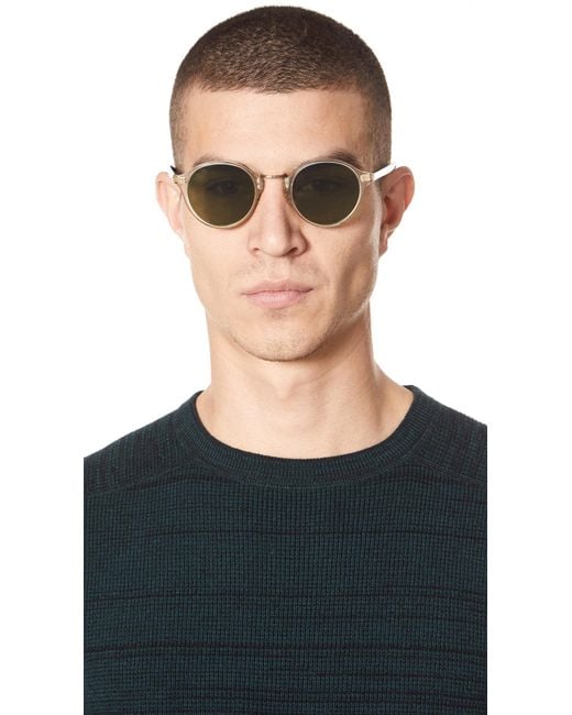 oliver peoples green aviator sunglasses