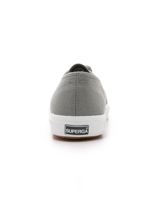 superga 2750 classic silver plimsoll trainers