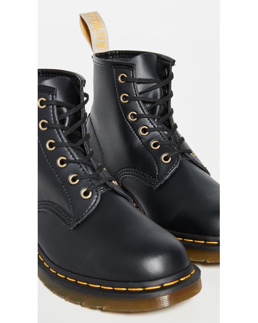 dr martens 101 vegan 6 eye boots in black