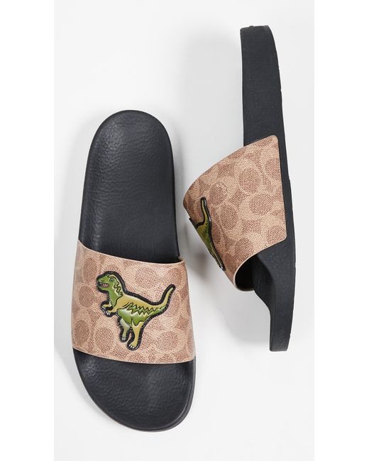 COACH Canvas Rexy Pool Slide Sandals for Men Save 48 Lyst