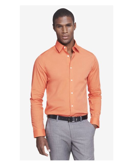 Express Fitted 1Mx Stretch Cotton Shirt 