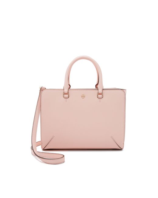 Tory Burch Pink Robinson Small Zip Tote