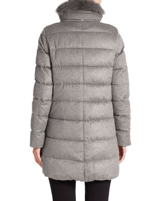 Herno Fur-collar Silk \u0026 Cashmere Coat 