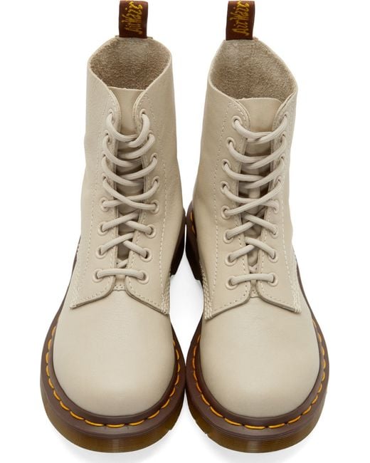 Dr. Martens Ivory Soft Leather Pascal Boots in White | Lyst