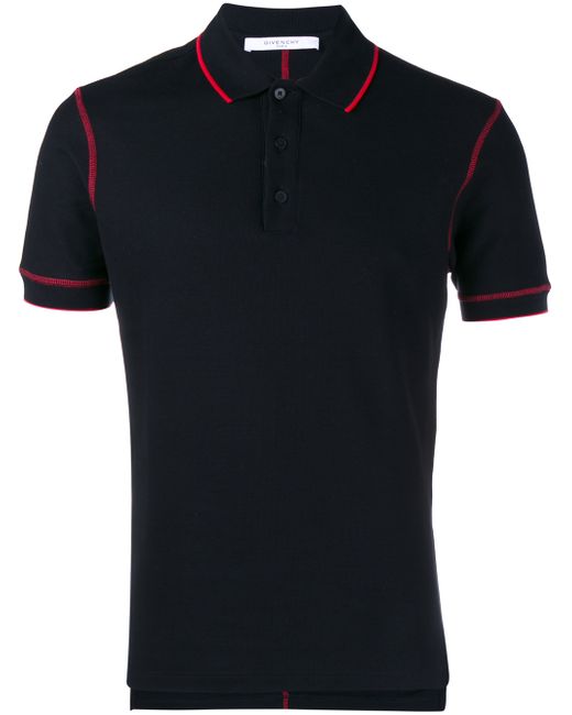 Givenchy Black Contrast Piping Polo Shirt for men