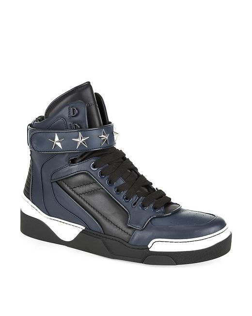Givenchy Tyson High Top Leather Sneakers With Stars in Blue for Men | Lyst  Canada