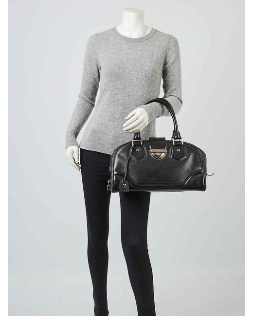 Louis Vuitton Black Epi Leather Bowling Montaigne Gm Bag Lyst