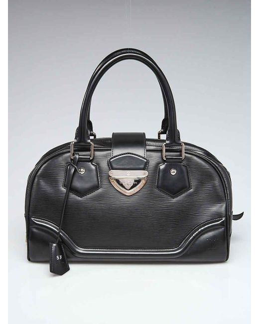 Womens Black Epi Leather Bowling Montaigne Gm Bag