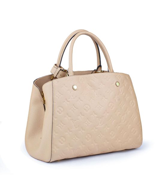 Louis Vuitton New Montaigne Mm Beige Empreinte Leather