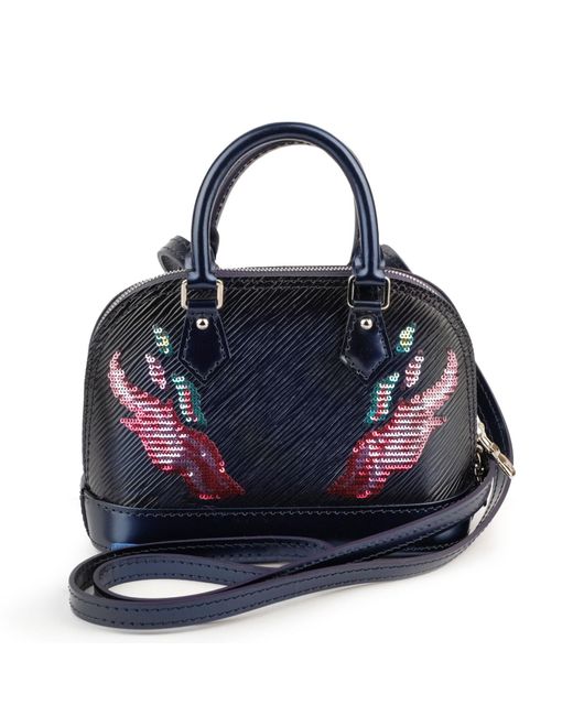 Louis Vuitton New Rare Alma Nano Flamenco Leather Sequins Flames Shoulder Bag in Blue - Lyst