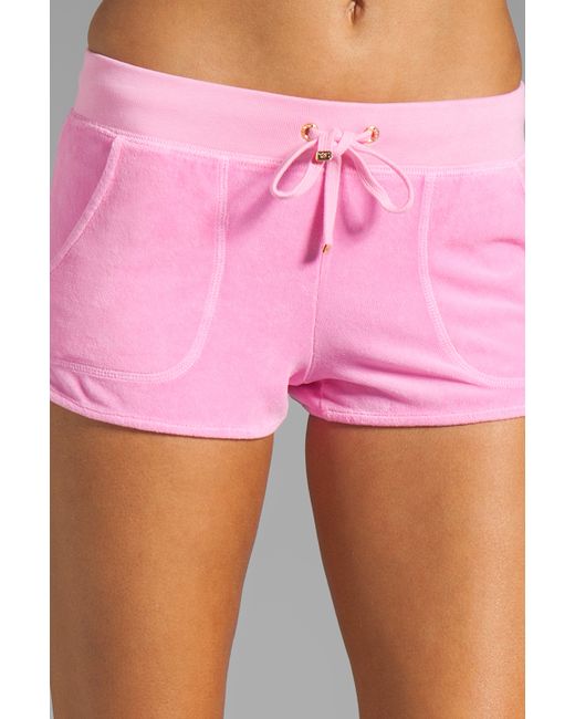 Juicy Couture Velour Neon Dolphin Short in Pink Lyst